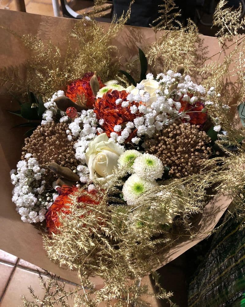 bouquet mariage orange et or